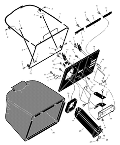 Grass Bagger Diagram and Parts List for 312003X50A 2003 Briggs and Stratton Lawn Tractor